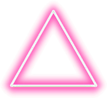 Transparent Neon Pink Glowing Triangle