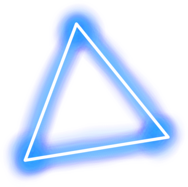 blue neon triangle light