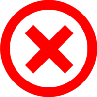 red cross in the circle cancel