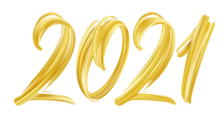 inscription in gold paint 2021