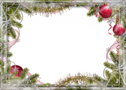 Christmas photo frame with branches