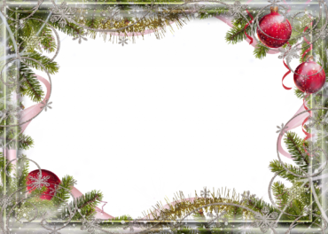 Christmas photo frame with branches