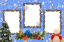 Christmas Triple Photo Frame