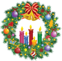 Christmas wreath, candles