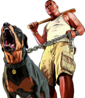GTA 5 franklin with a dog