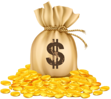 A bag of coins