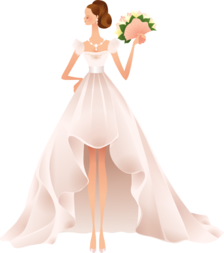 The bride’s dress