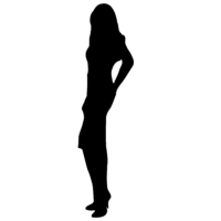 Girl posing, silhouette