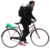 A man on a bicycle