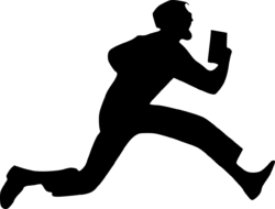 Silhouette of a running man
