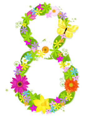 March 8, png, gift, wreath of flowers