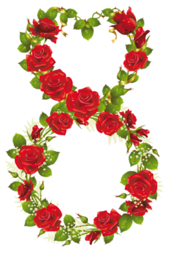 March 8, png, gift, roses, flowers