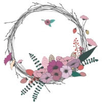 Frame, photo, wreath , png