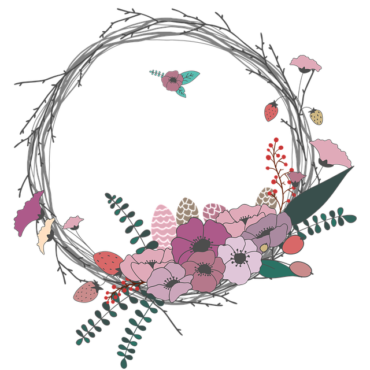 Frame, photo, wreath , png
