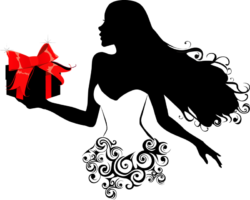 Silhouette, girl, gift