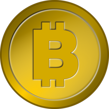 Bitcoin icon on transparent background