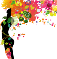 Bright colors, silhouette, girl