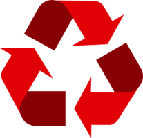 Red sign of garbage recycling