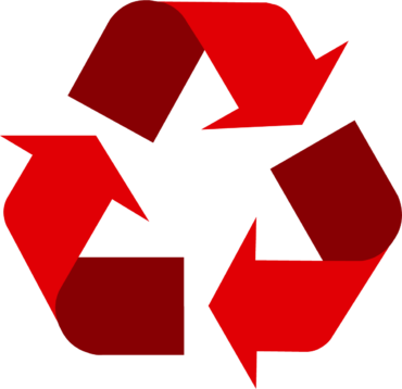 Red sign of garbage recycling