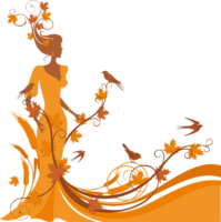 Girl, autumn, silhouette