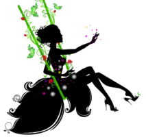 Swing, girl, silhouette