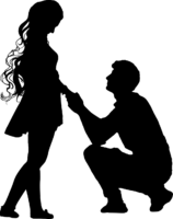 Couple, silhouette, hand proposal
