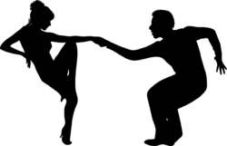 Couple, dance, silhouette