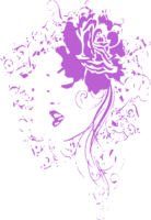 Girl, face, silhouette, flowers