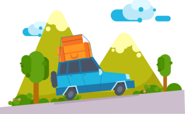 Travel, logo, car, mountains