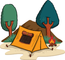 Camping, tent, forest