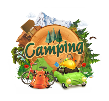 Camping, signboard, logo