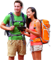 Tourists, travel, mountains