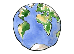Drawing of the earth