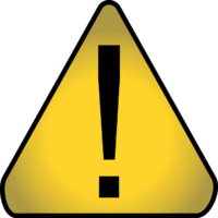 Yellow sign, with exclamation mark