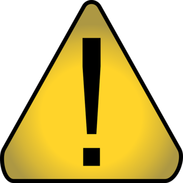Yellow sign, with exclamation mark