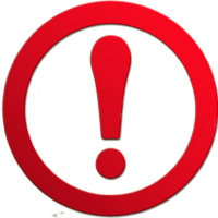 Exclamation mark on a red background