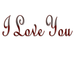 The inscription “I love you”, PNG