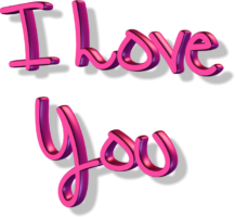 I love you, png, inscription