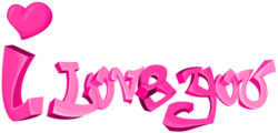 Sticker I love you, png, heart