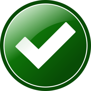 Green check mark, logo
