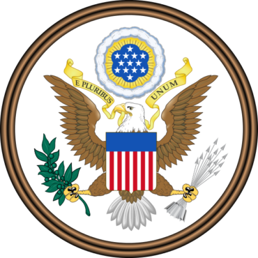 Flag and coat of arms of the USA