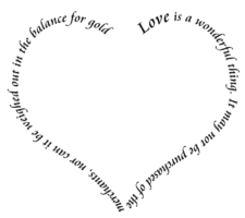 Text, heart, template