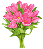 Bouquet of pink tulips