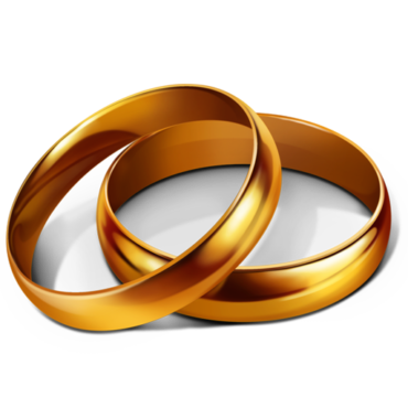 Gold rings, wedding, png