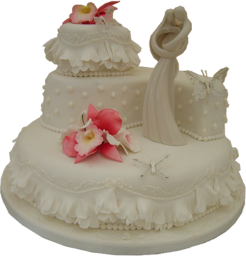 A small wedding cake