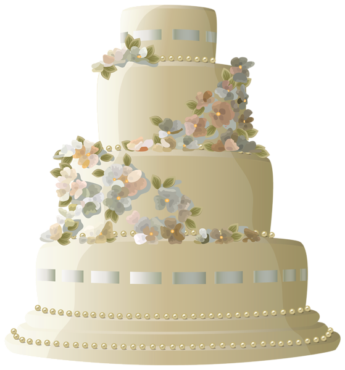 Three-tiered wedding cake, wedding