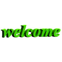 The welcome sign is green