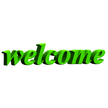 The welcome sign is green