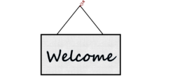 Logo, sticker, welcome