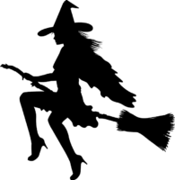 Silhouette of a witch girl